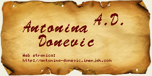 Antonina Donević vizit kartica